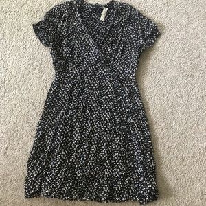 NWT! Madewell Wrap womens dress posies sz 4 Black